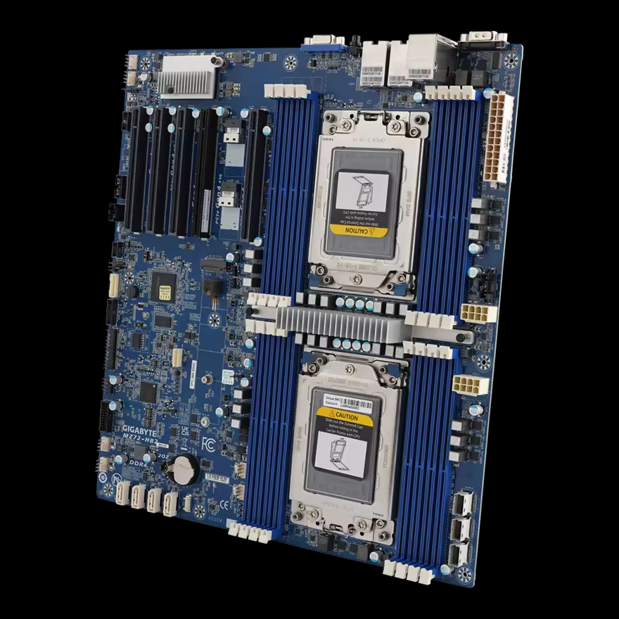 ‌Gigabyte MZ72-HB2 Server Motherboard | Dual AMD EPYC™ 7003/7002 | E-ATX | 16 DIMMs | 10GbE LAN